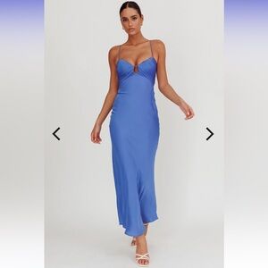 Saints and Secrets In A Daze Gathered Bust Blue Midi Dress Size Small NWOT